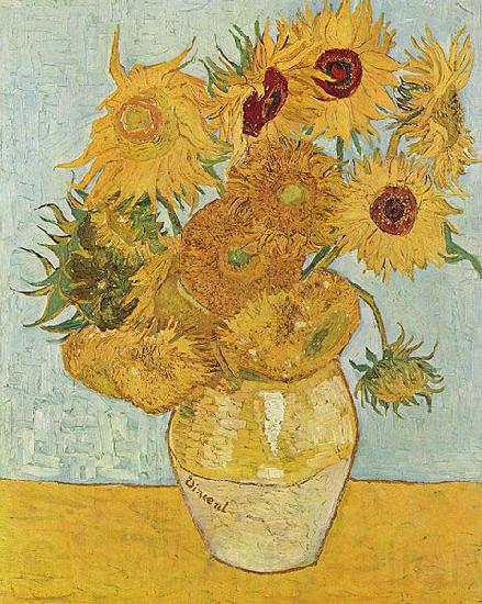 Vincent Van Gogh Vase with Twelve Sunflowers, August Germany oil painting art